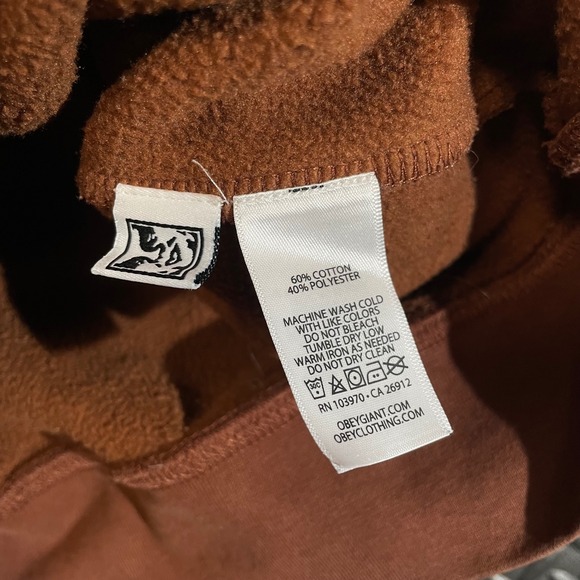 OBEY Brown Bone Skeleton Graphic Pullover Crew Neck Sweater Men's Size Medium - Picture 5 of 9